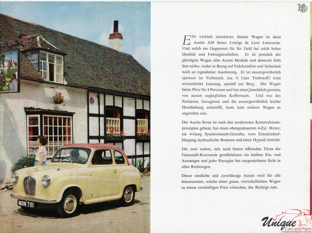 1956 Austin A30 (Germany) Brochure Page 1